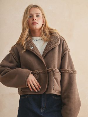 Suede Sherpa Reversible Jacket