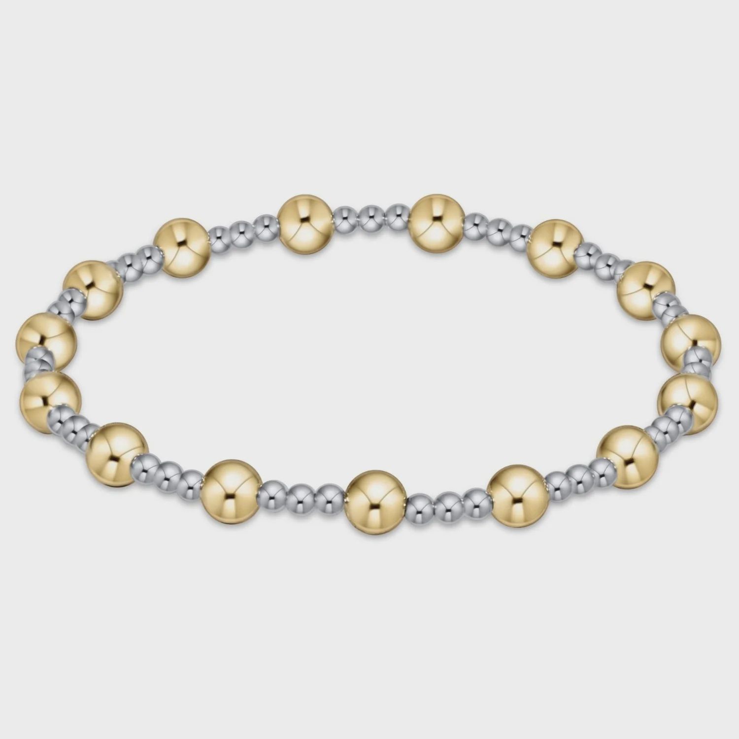 Classic Sincerity Pattern Bead Bracelet, Colour: Mixed Metal, Size: 5mm