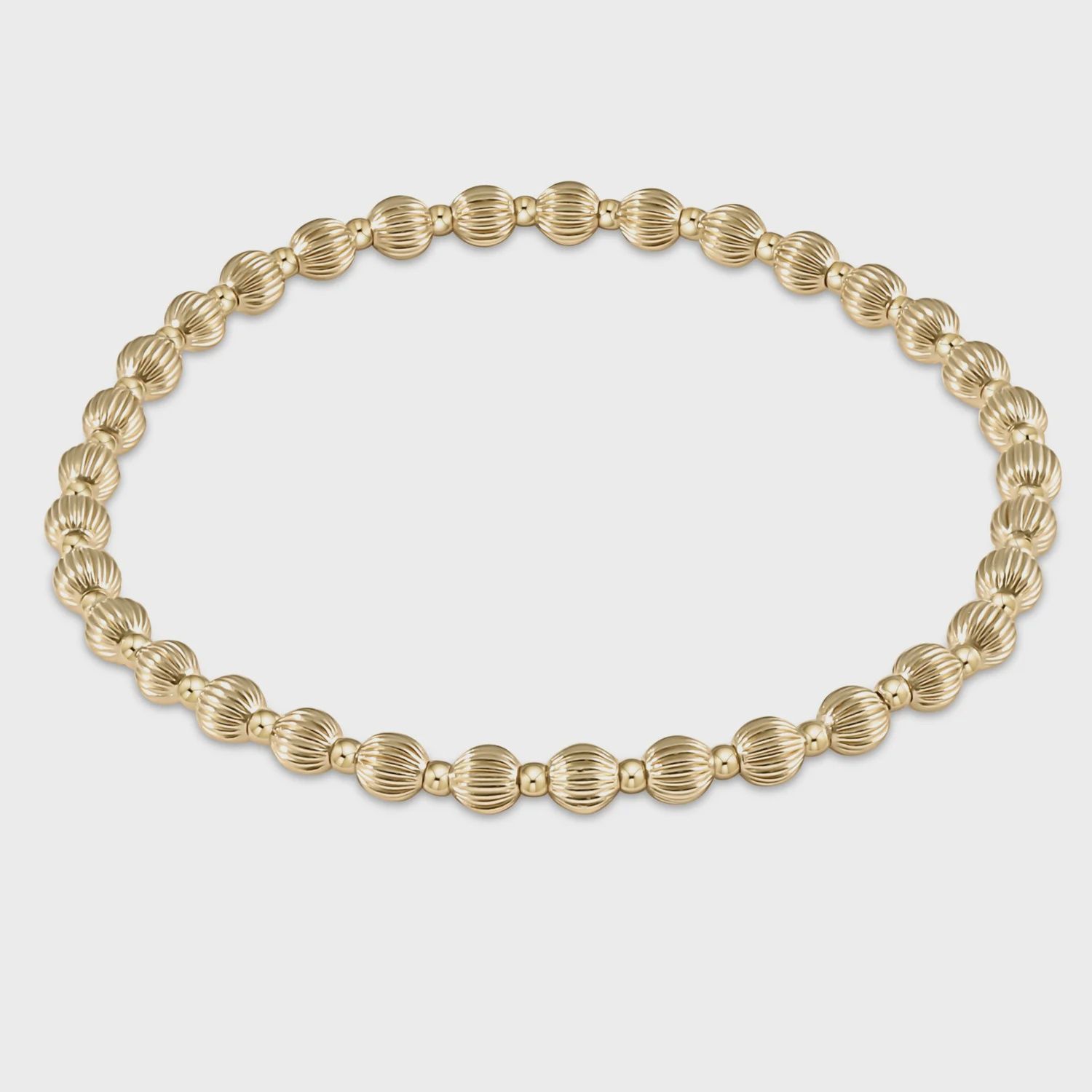 Dignity Grateful Pattern Bead Bracelet, Colour: Gold, Size: 4mm