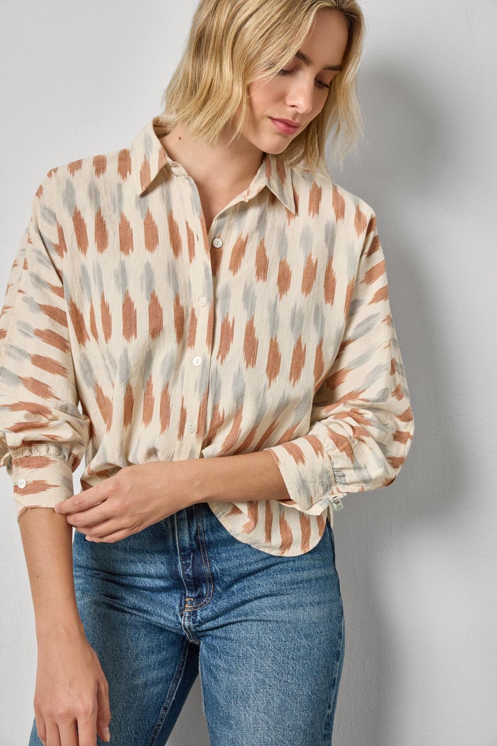 Ikat Dolman Button Down