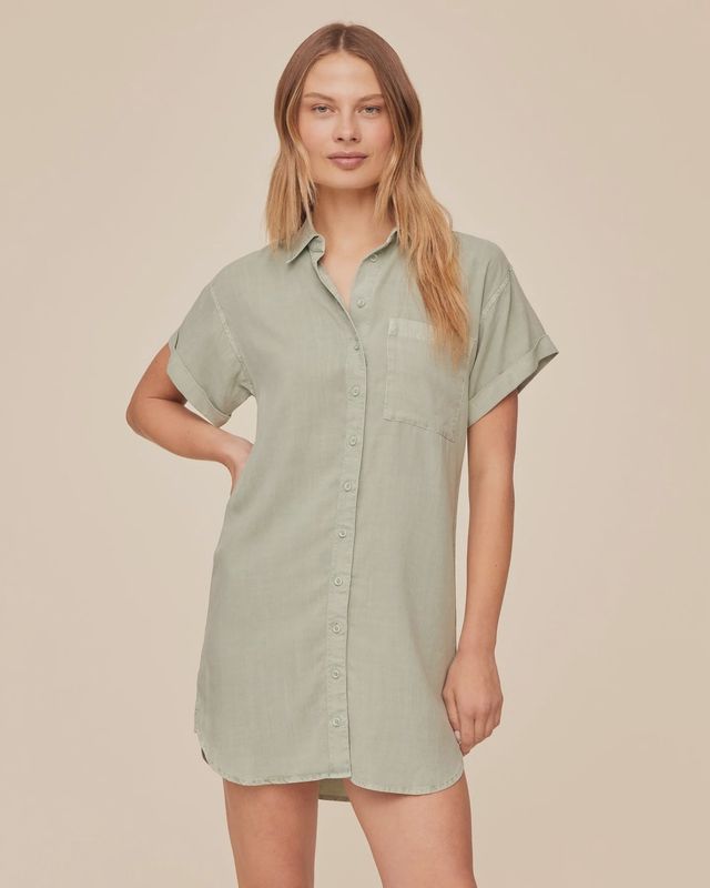 Roll Sleeve Pocket Shirt Dress SS26