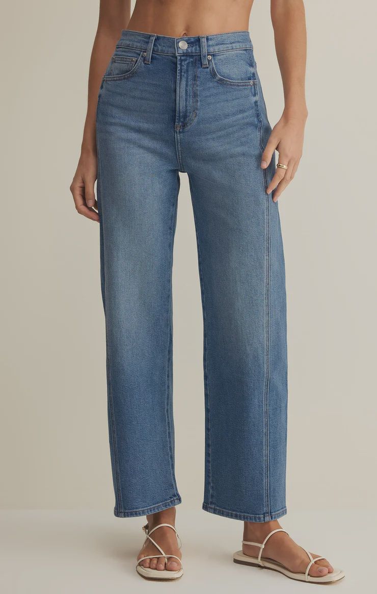 Luna High Rise Bowed Crop - Eternity