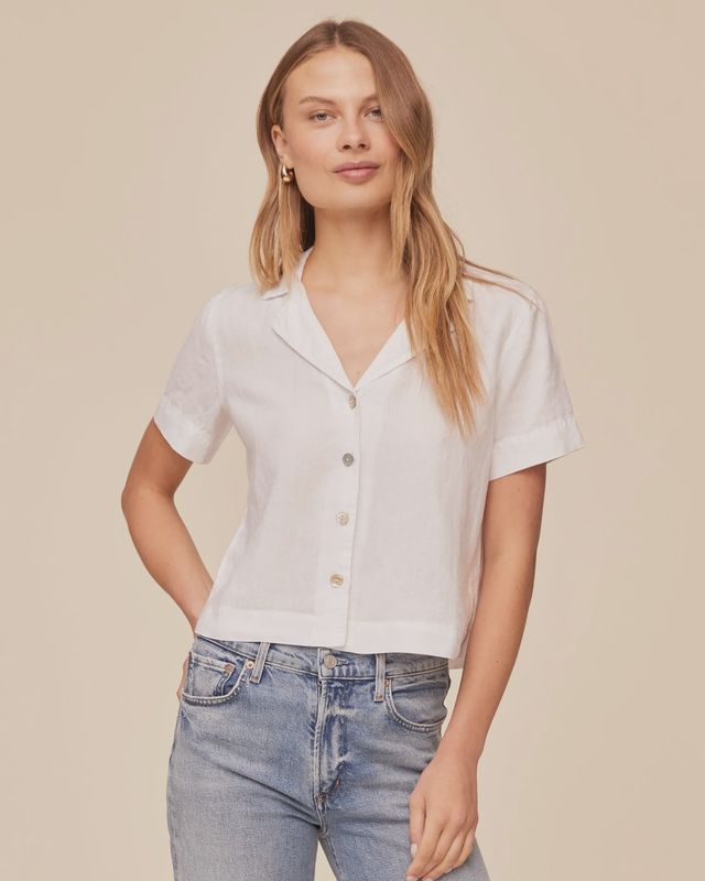 Short Sleeve Flowy Button Down SS26