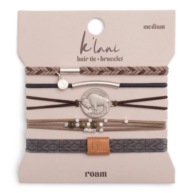 "Roam" Buffalo Charm Hair Tie Bracelets