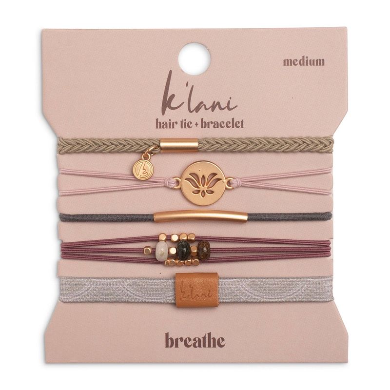 "Breathe" Lotus Flower Earthy Tones Hair Tie Bracelets