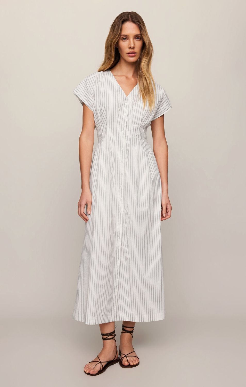 Sanna Striped Midi Dress
