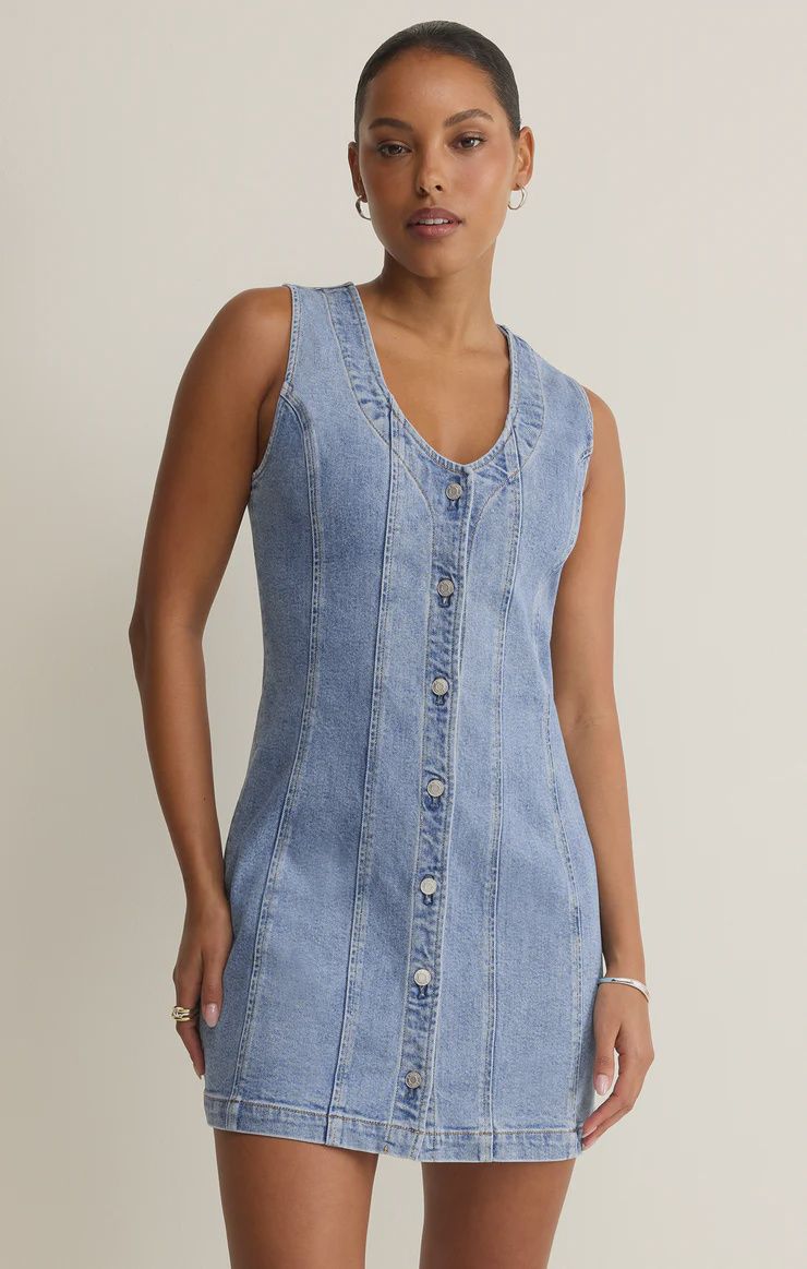 Jolie Denim Seamed Mini Dress