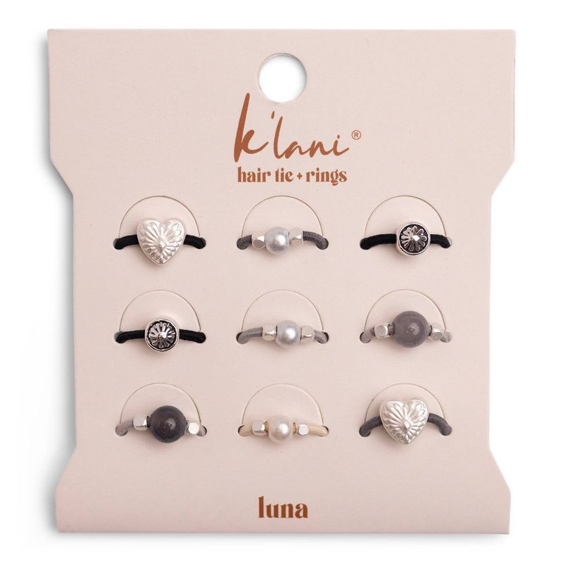 "Luna" Silver &amp; Cool Tones Hair Tie Rings