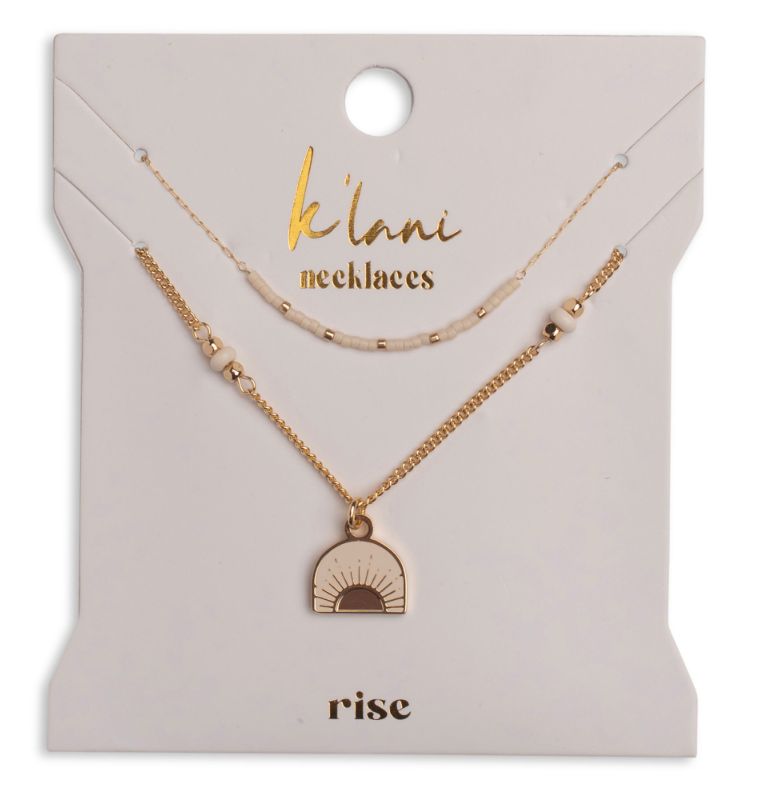 "Rise" Gold &amp; Cream Sunrise Necklace Set