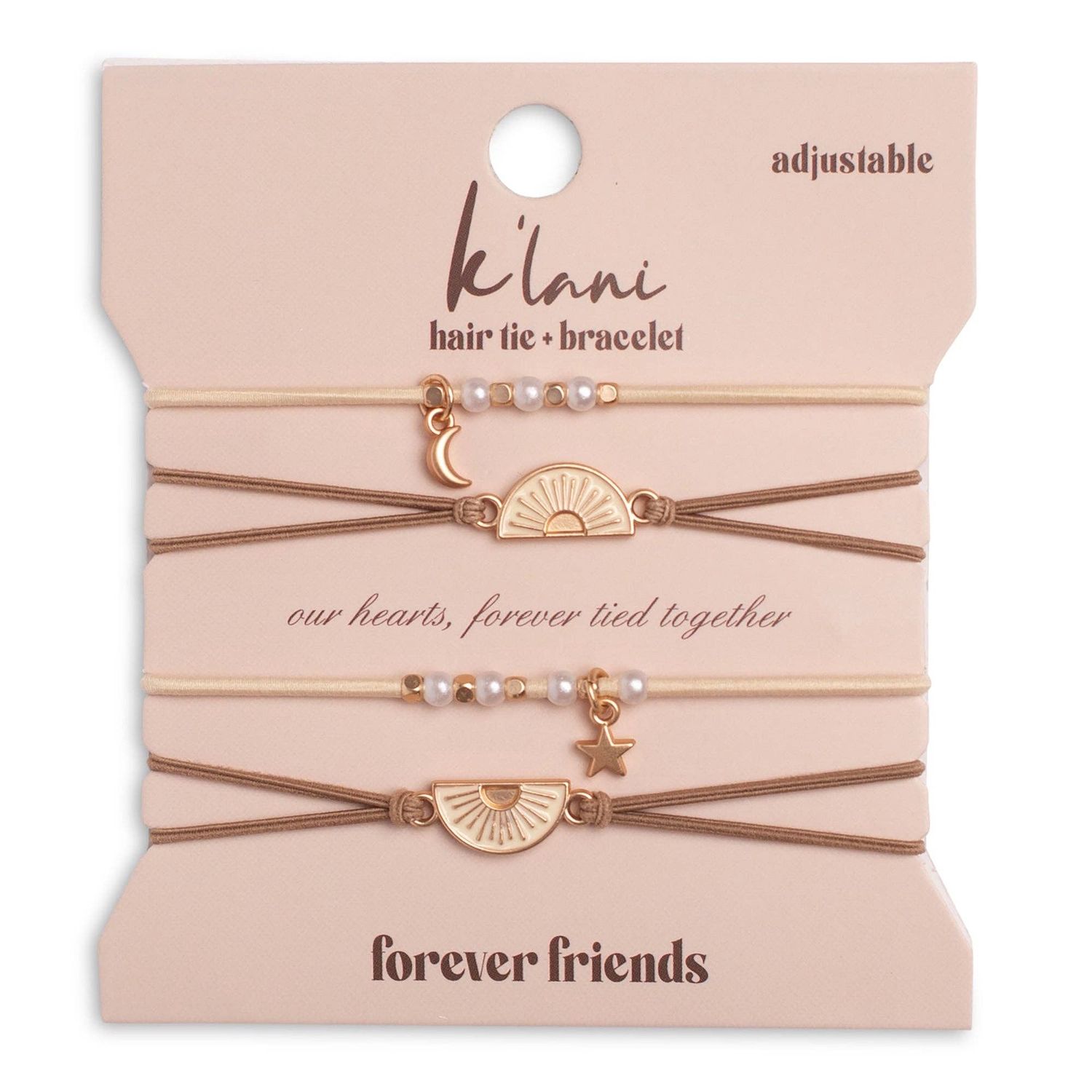 "Forever Friends" Neutral Sun Friendship Hair Tie Bracelets