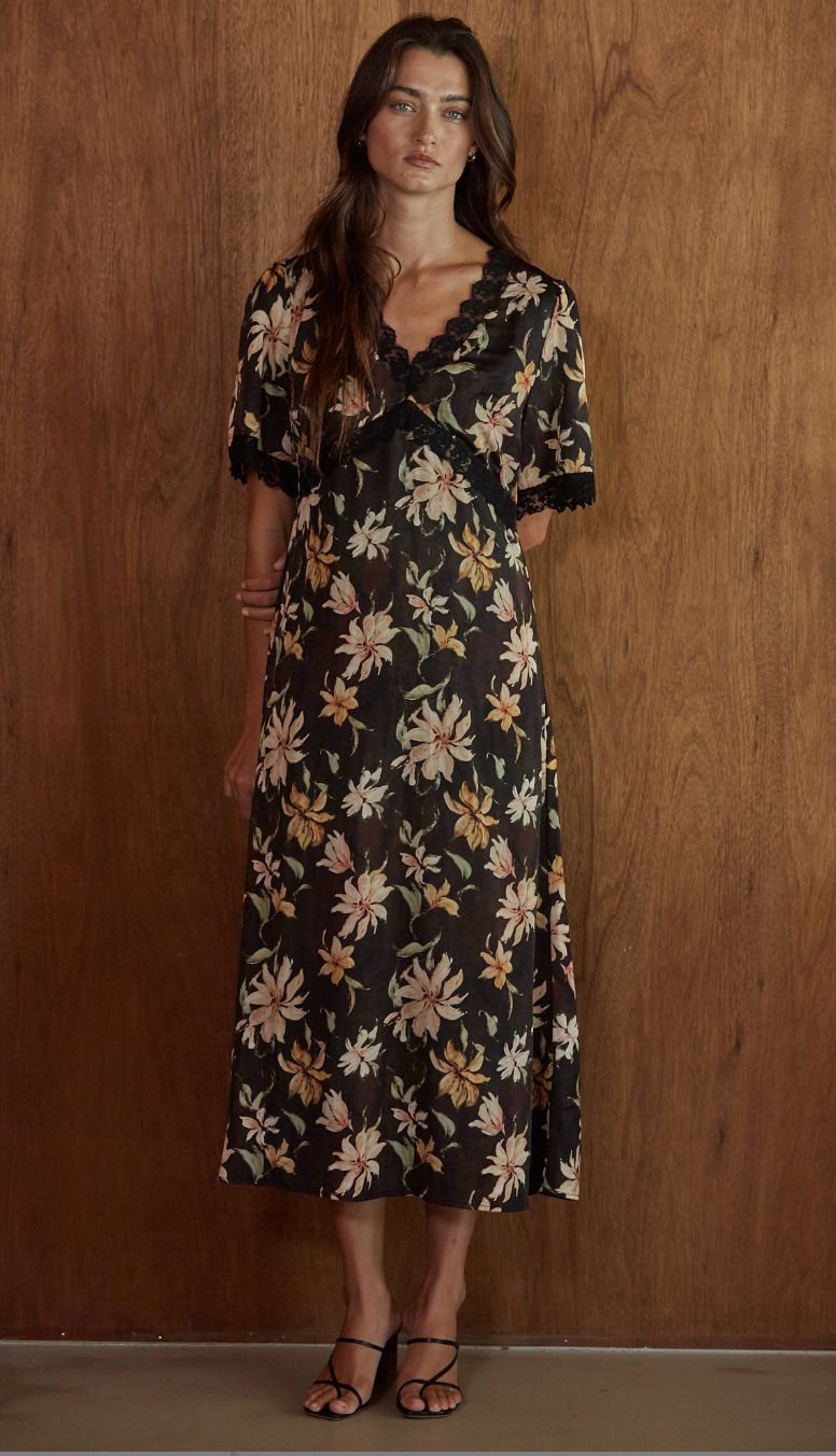 Dusk Petal Midi Dress