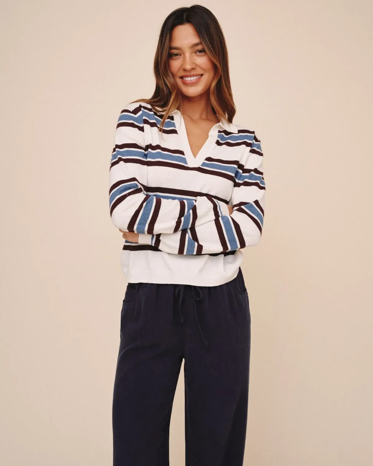 Long Sleeve Placket Pullover FW26, Colour: GRNTS, Size: XS