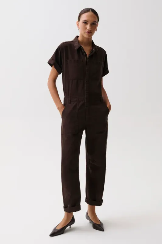 Cruz Short Sleeve Barrel Leg Jumpsuit