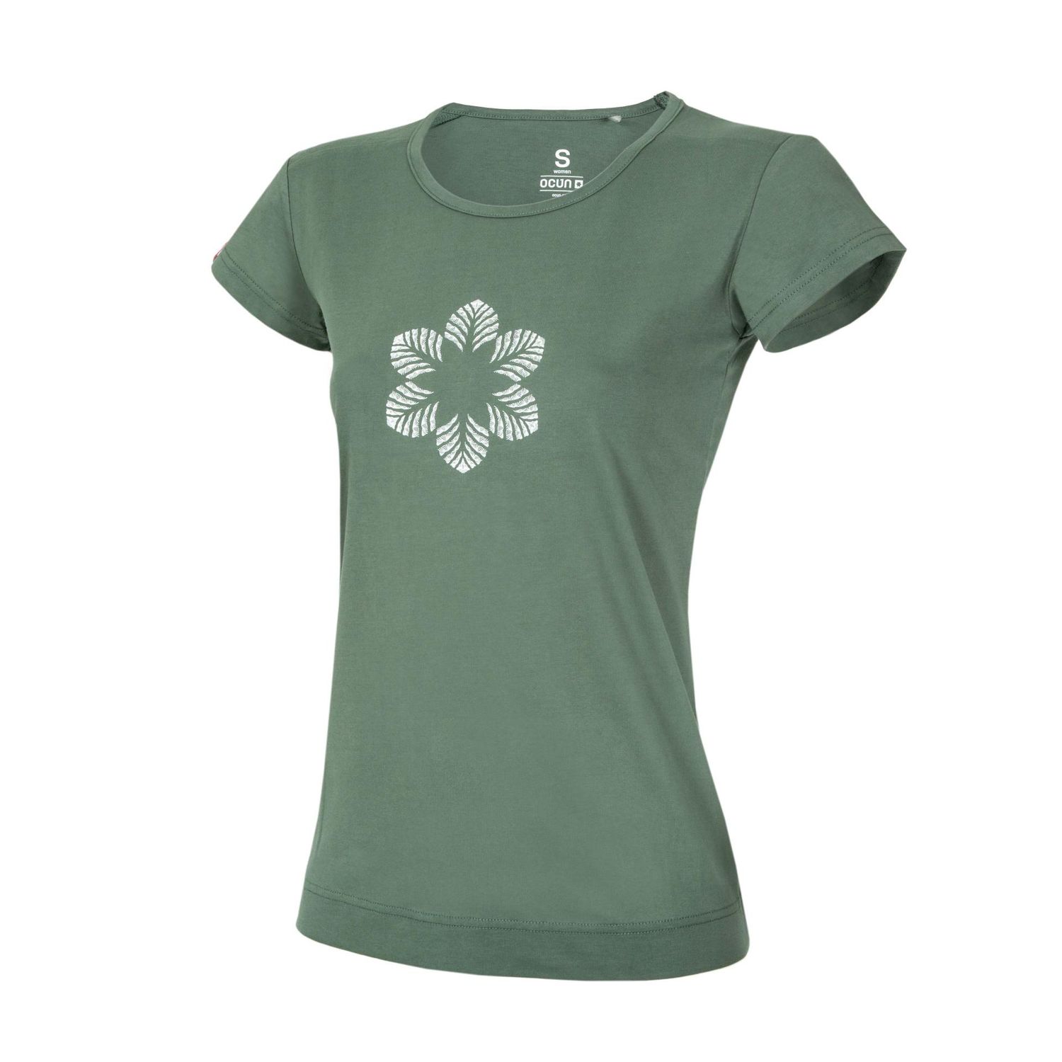 Womans Classic T Organic Flower, Colour: Green Duck, Size: XS