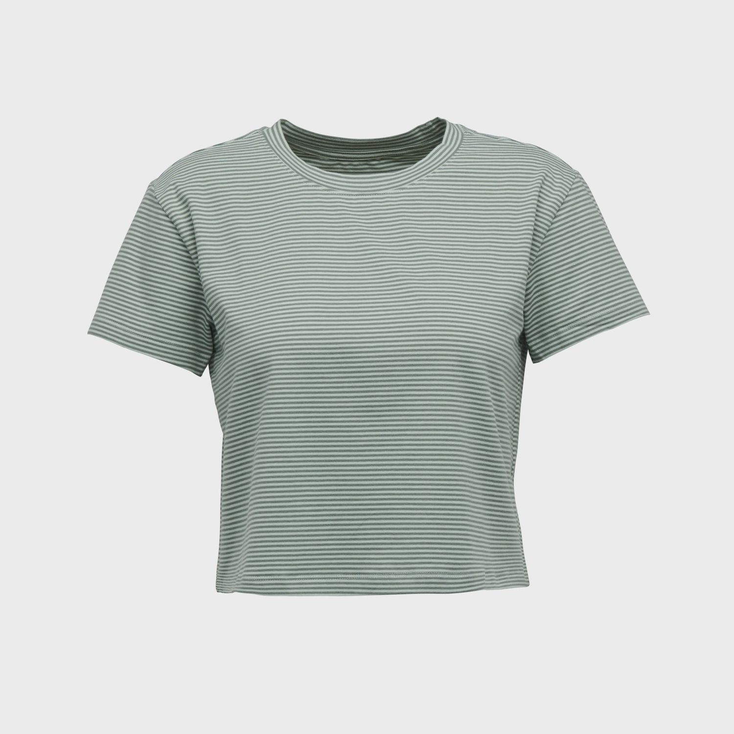 Women's BD Stripe Crop Short Sleeve Tee, Colour: Foam Green, Size: XS