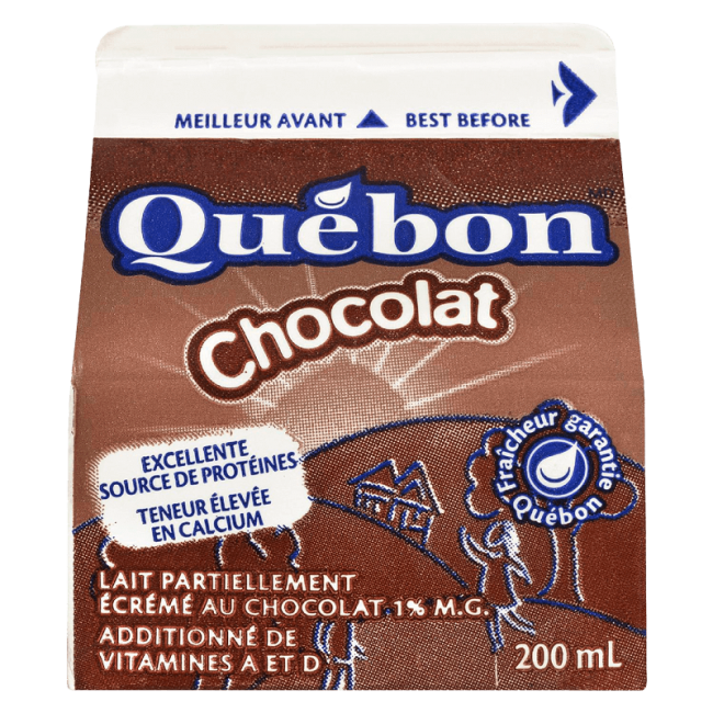 Lait au chocolat, Quantity: 200ml, Percentage: 1%, Type: Container