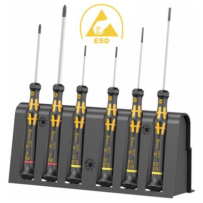 Wera 1578 A/6 ESD Screwdriver set and rack for electronic applications (6 Piece)