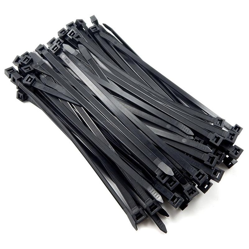 WIRE TIES 8" BLACK NIPPON 100 PCS