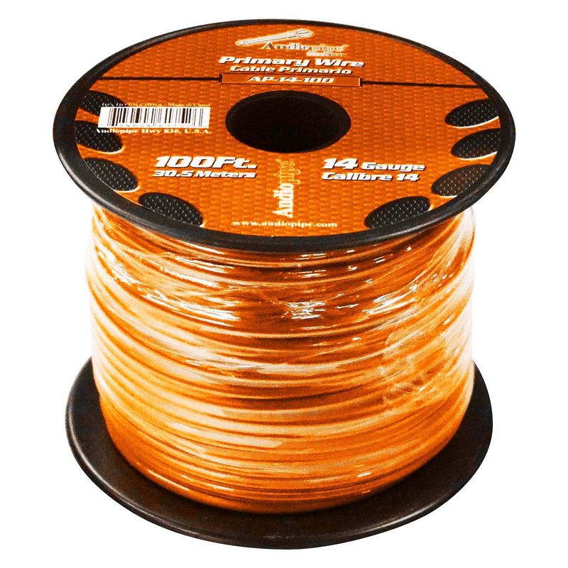 Audiopipe 14 gauge 100ft Orange primary wire