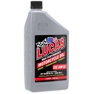 Lucas Oil SAE 20W-50 Motorcycle Oil - 1 Quart