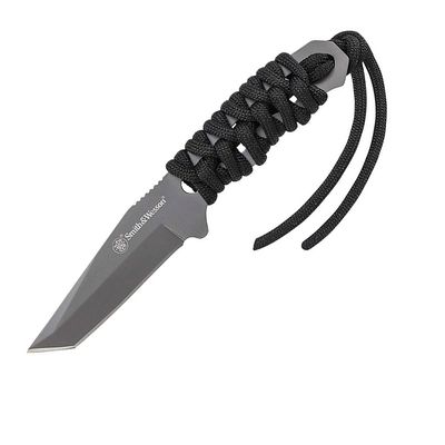 S&W SW910TAM Full Tang Tanto Fixed Blade w/Black Paracord Wrapped Handle