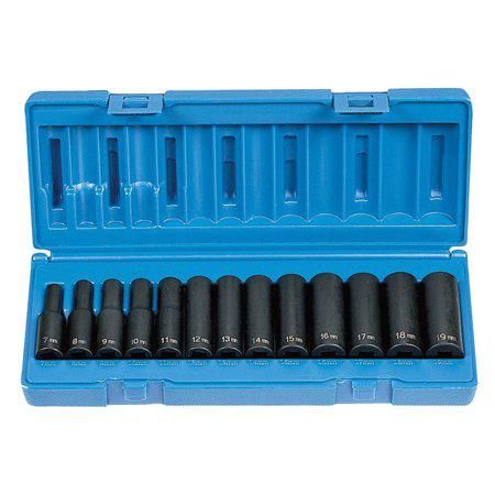 Grey Pneumatic 1213MD 13-Piece 3/8 in. Drive 6-Point Metric Deep Impact Socket Set