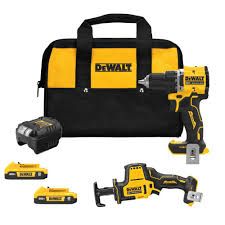 Atomic 20V Max Lithium-Ion Cordless 2-Tool Combo Kit with 2-Batteries, Charger and Bag
