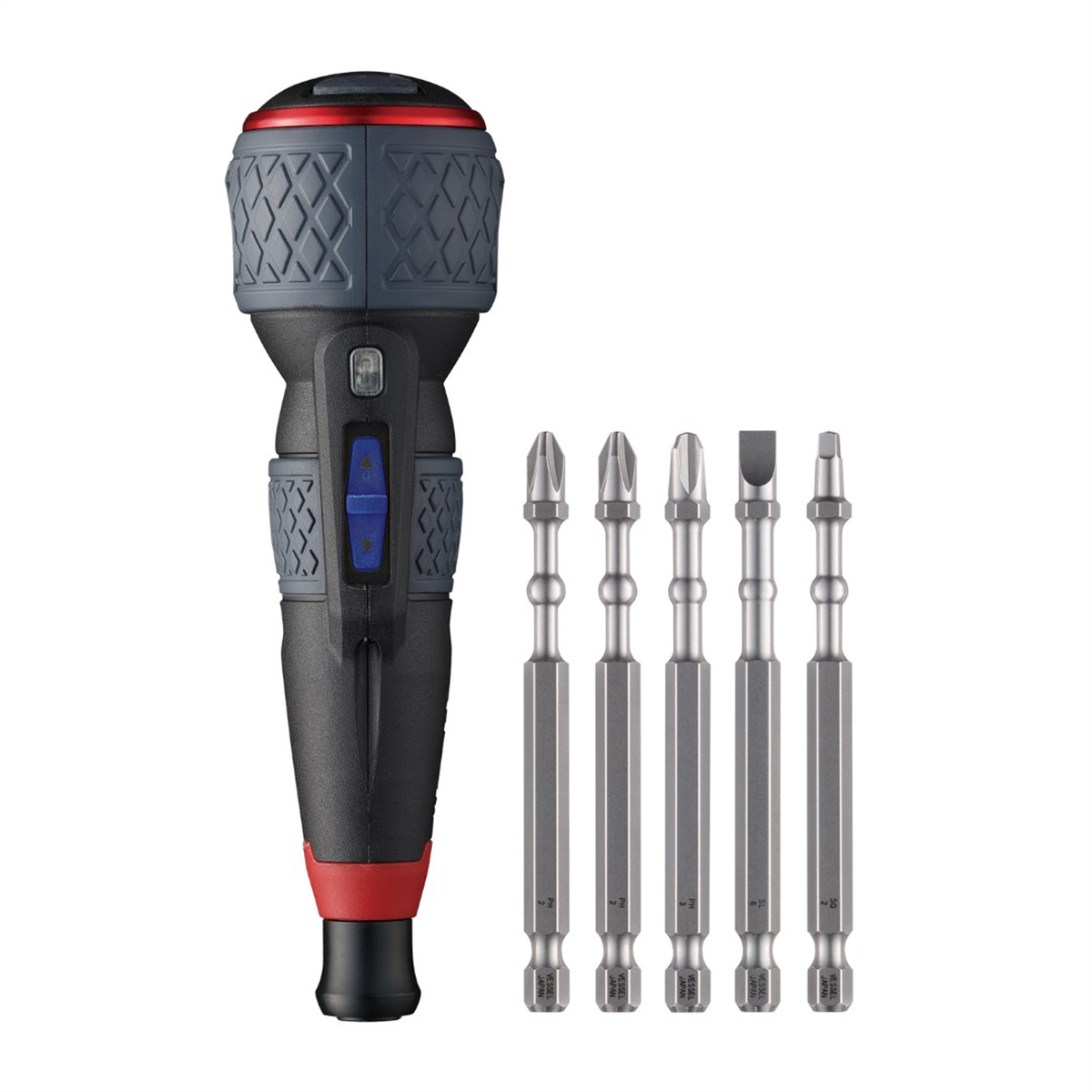 Vessel 220USBP5U Ball Grip Rechargeable Screwdriver Bit Set with 3 Adjustable Speed