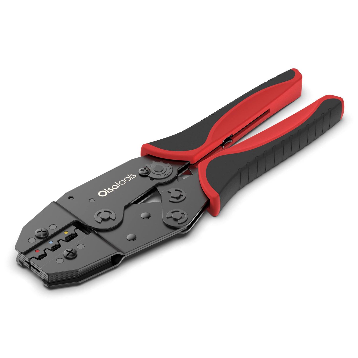 Olsa Tools Ratcheting Wire Crimper | Crimp Tool for Wire Connectors, Butt Connectors, Spade Connectors and Insulated Electrical Connectors | Wire Terminal Crimping Tool | Professional Terminal Crimper