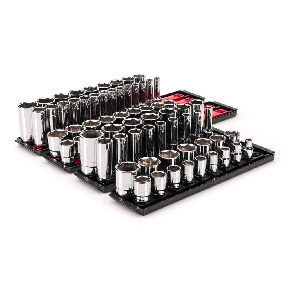 Tekton 1/2 in. Drive 6-Point Socket Set with Rails, (78-Piece) (3/8 in. to 1-5/16 in. 10 mm to 32 mm)
