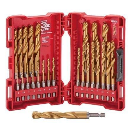 Milwaukee-48-89-4861 25-Piece Metric Titanium Shockwave Red Helix Drill Bit Kit