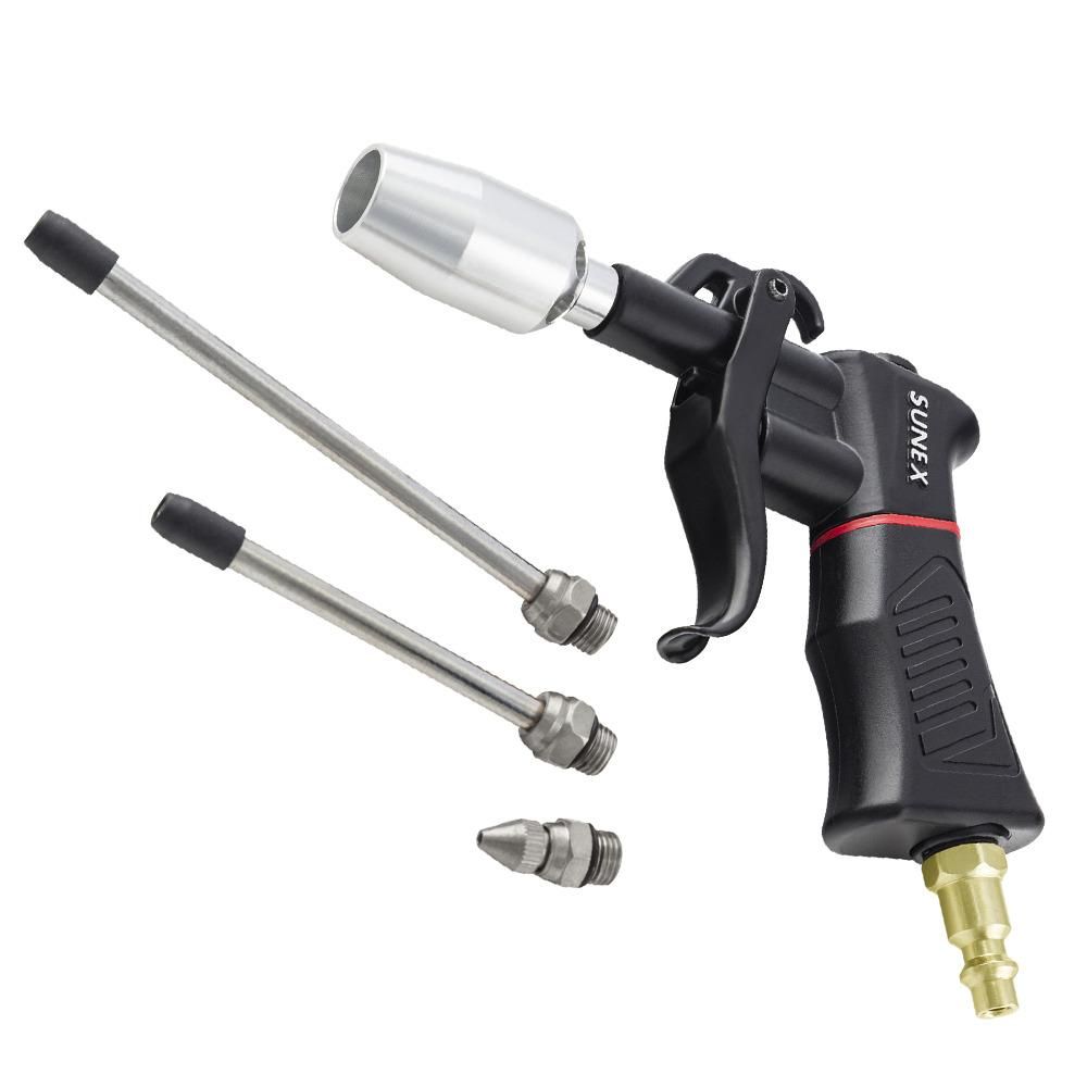 Sunex Air Blow Gun Kit with Variable Trigger, Adjustable Nozzle, Venturi Tip, 2-Rubber Tip Extensions