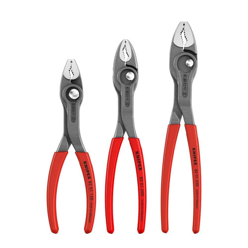 Knipex 3-Piece Twin Grlip Slip Joint Set with Plastic Dipped Handled