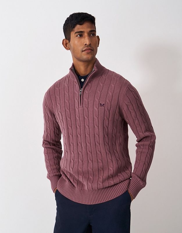 Crew Clothing Oarsman 1/2 Zip Sweater - Sea Pine Marl