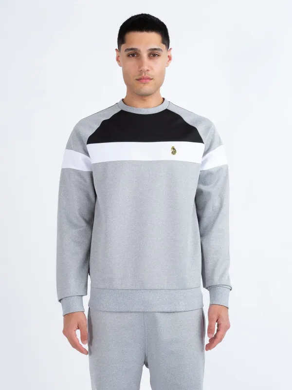 Luke 1977 Adam 3 Panelled Top - Light Marl Grey
