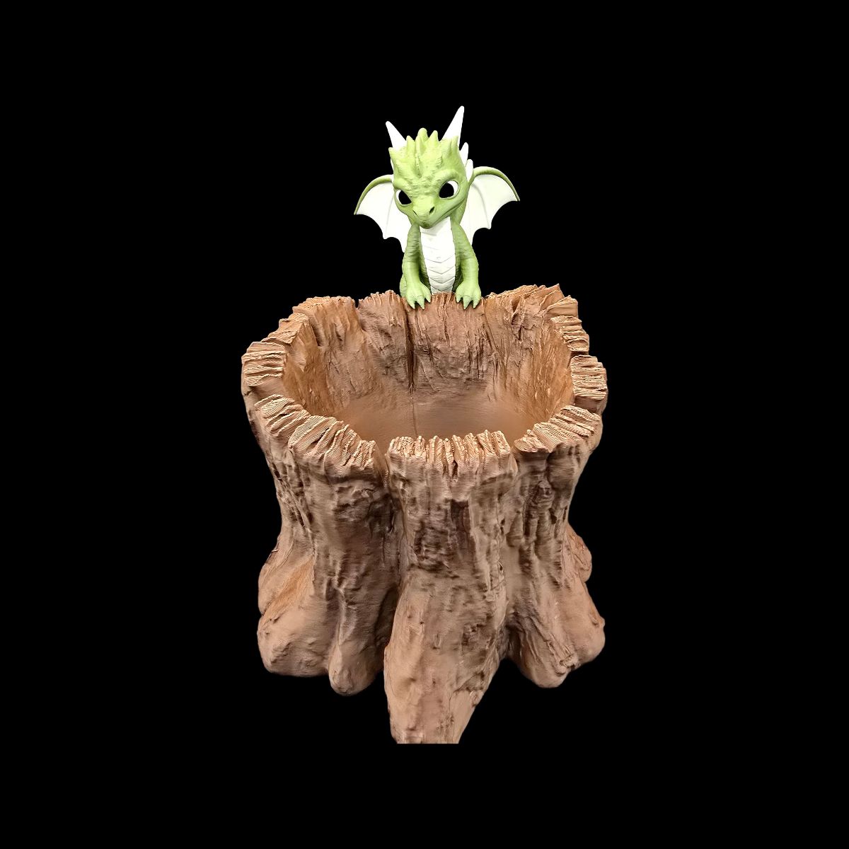 Blumentopf mit neugierigen Drachen