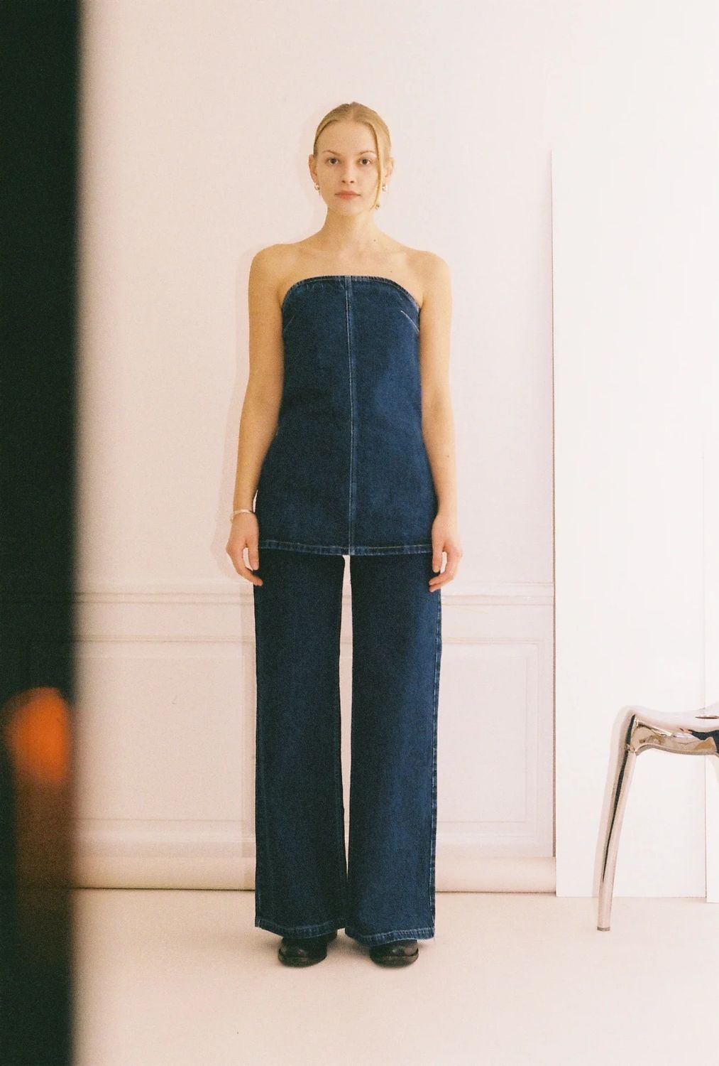 Wayne Bustier Top | Denim