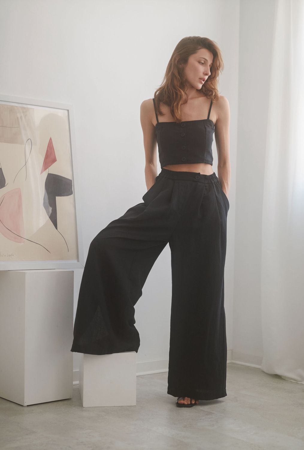 Wide Trousers | Black