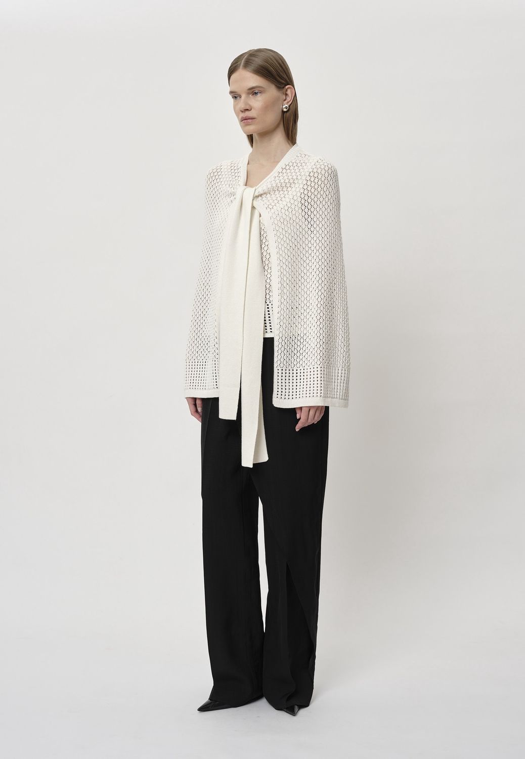 Gabrielle Knit Cape | Creme