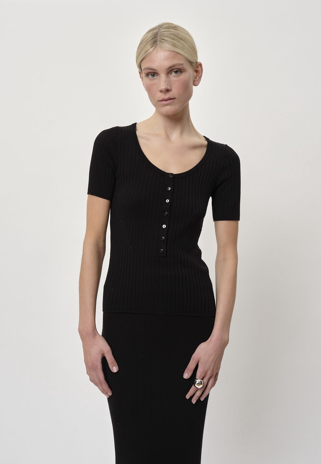 Mie Knit Top | Black