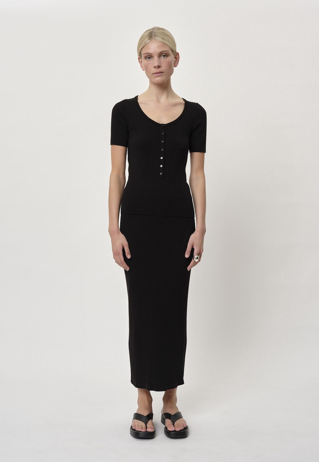 Mie Knit Top | Black