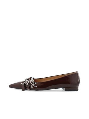 Bari Buckle Flats | Brown