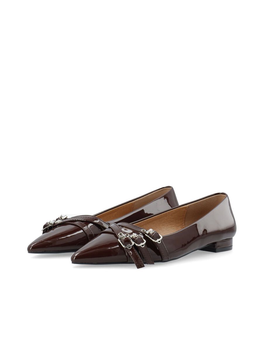 Bari Buckle Flats | Brown