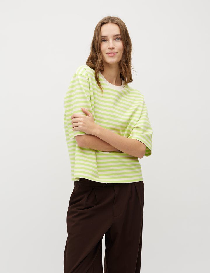 Emrys Tee | Neon Green Striped