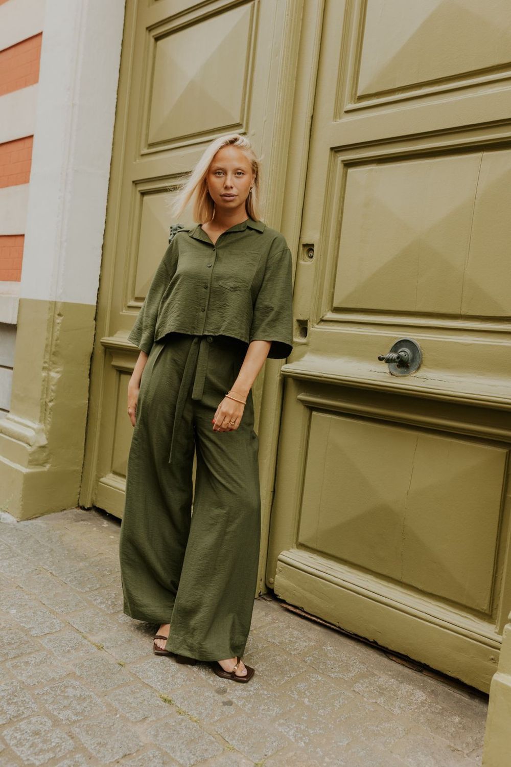 Clemence Pants | Khaki, Maat: 34