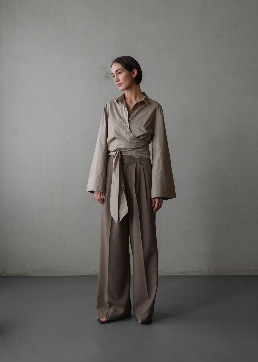 Gaia Wrap Blouse | Cacao