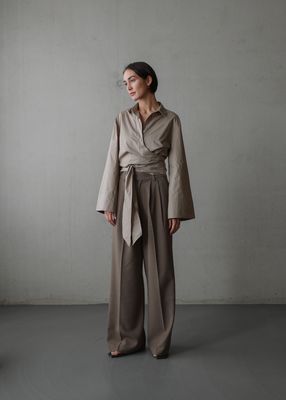 Gaia Wrap Blouse | Cacao