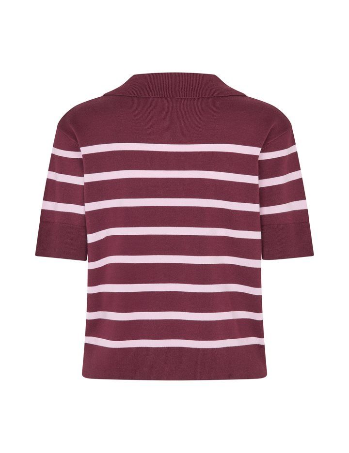 Sika Polo Top | Bordeaux Stripe