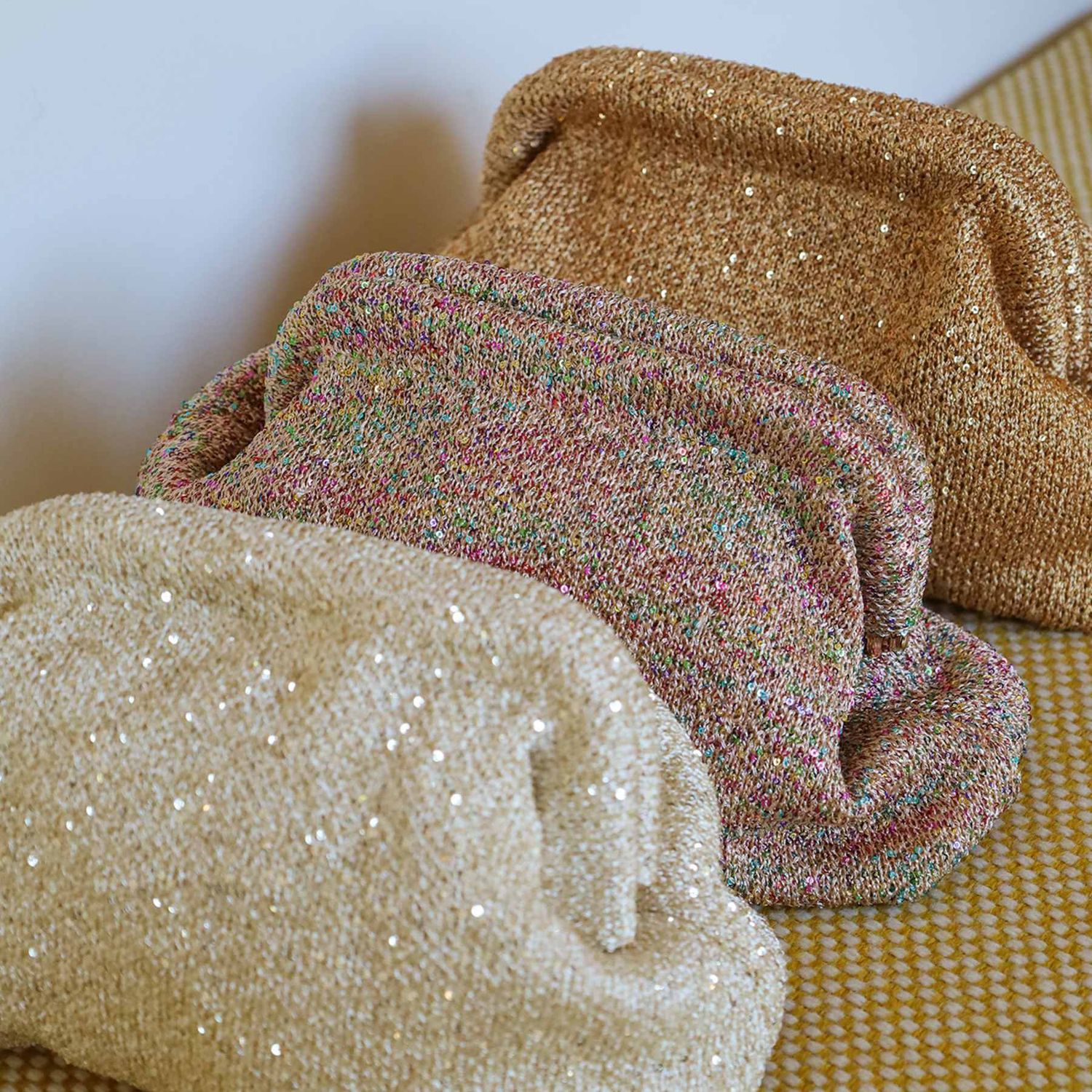 Alba Clutch | Cream Glitter