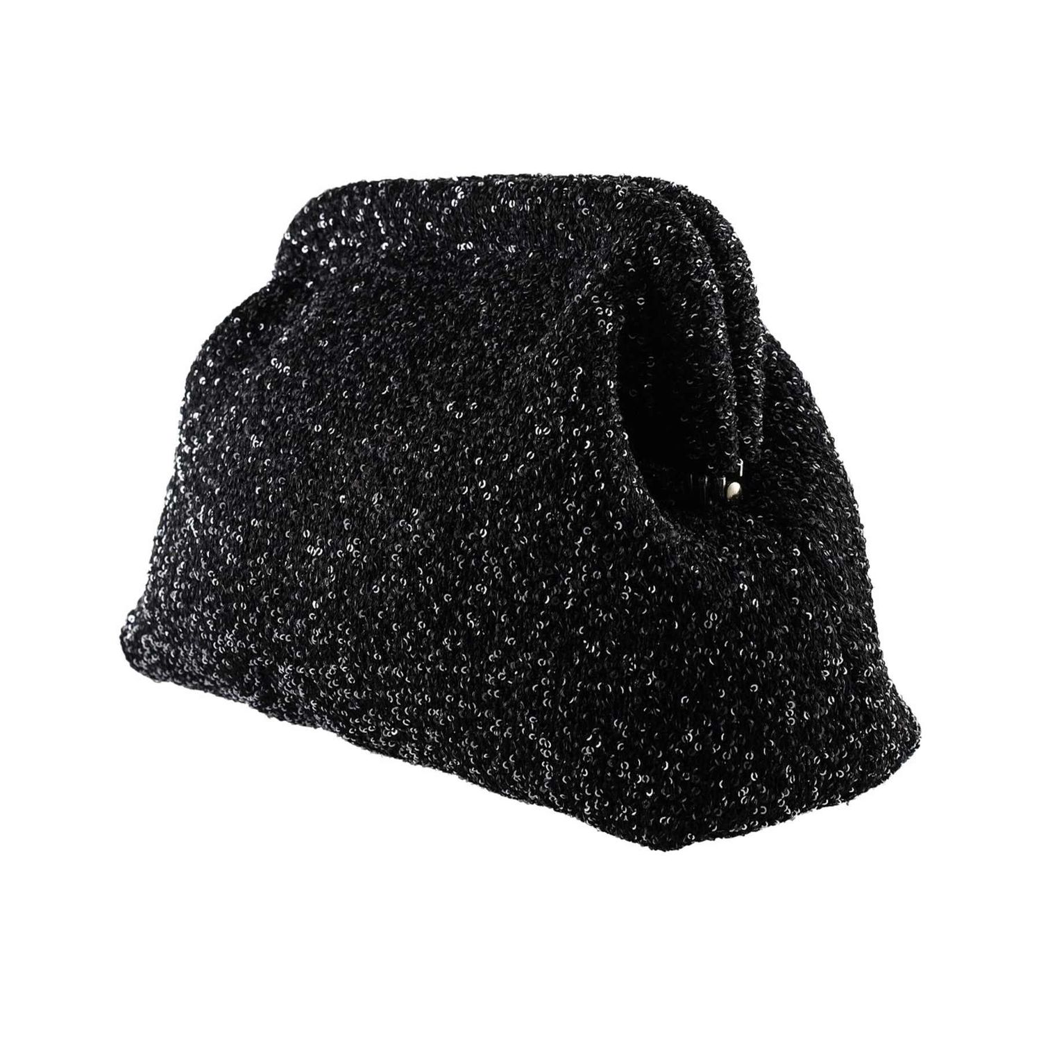 Alba Clutch | Black Glitter